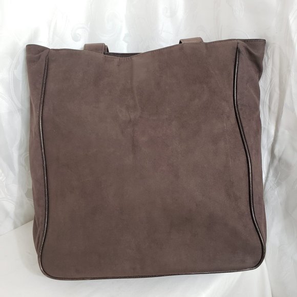 Mambo Women's Brown Suede Leather Tote Shoulder Bag - Picture 4 of 8